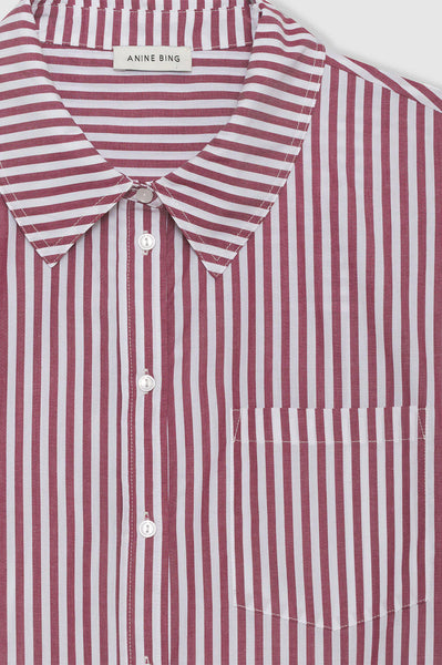 The Mika Shirt in Red and White Stripe