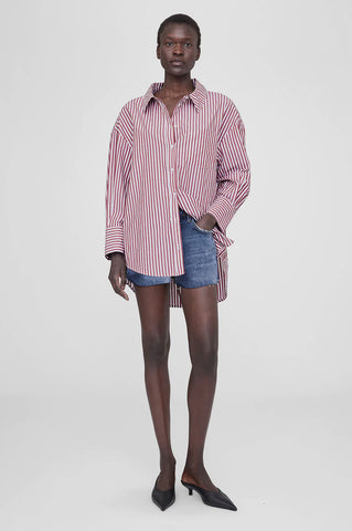 The Mika Shirt in Red and White Stripe