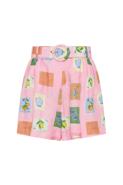 The Rummy Shorts in Pink Emblem