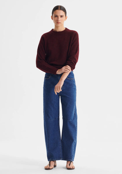 The Solenne Knit Pullover in Eggplant