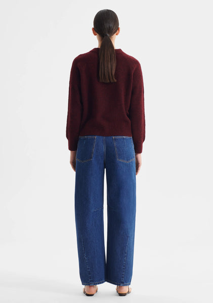 The Solenne Knit Pullover in Eggplant