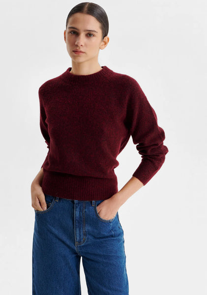 The Solenne Knit Pullover in Eggplant