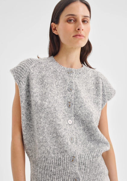 The Zoe Knit Vest in Grey Marle