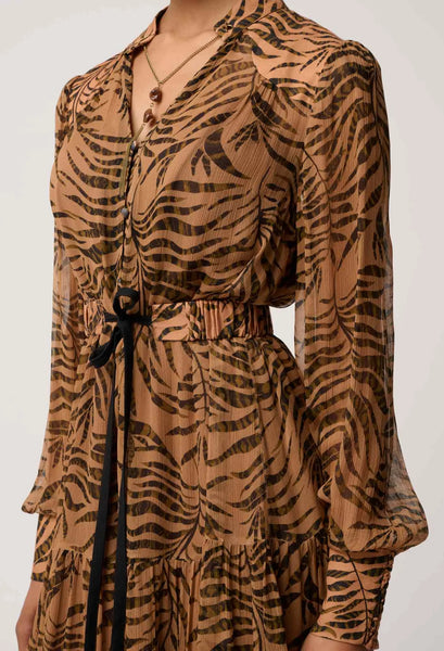 The Solene Sheer Viscose Midi Dress in Exotica