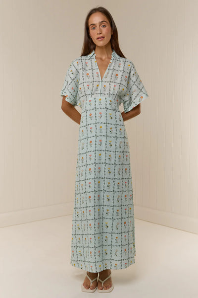 The Jasmine Dress in Calypso Tile