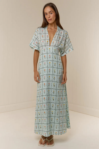 The Jasmine Dress in Calypso Tile