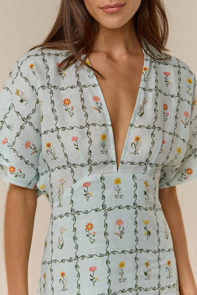 The Jasmine Dress in Calypso Tile