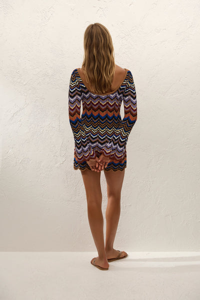 The Sierra Mini Dress in Cadaques Stripe