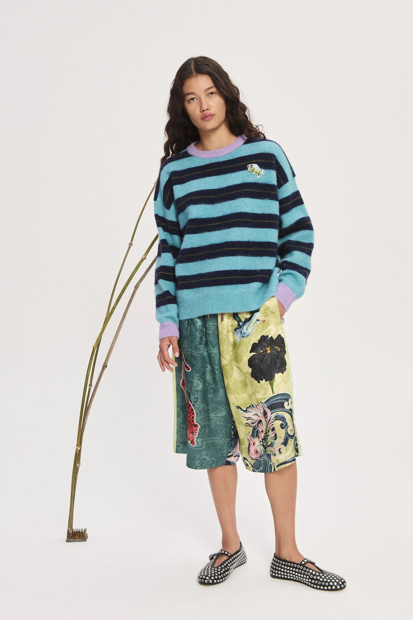 The Domenica Teal Stripe Sweater