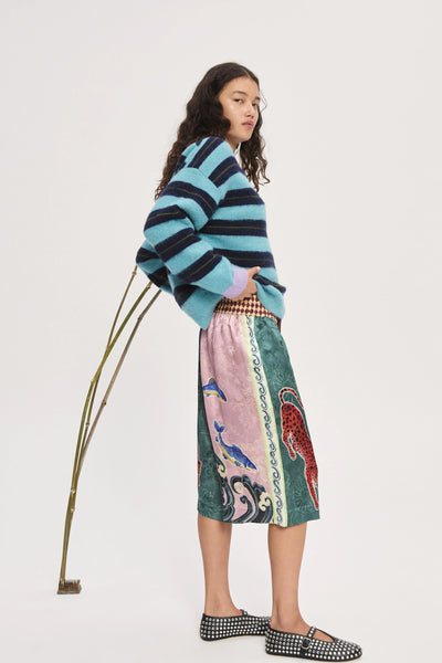 The Domenica Teal Stripe Sweater