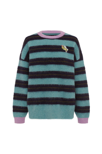 The Domenica Teal Stripe Sweater