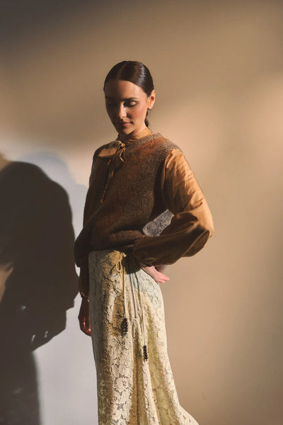 The Tilly Lace Skirt in Green Tea